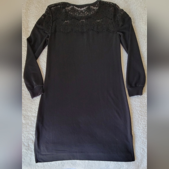 Black Lace Bodice Sweater Dress - Picture 10 of 12